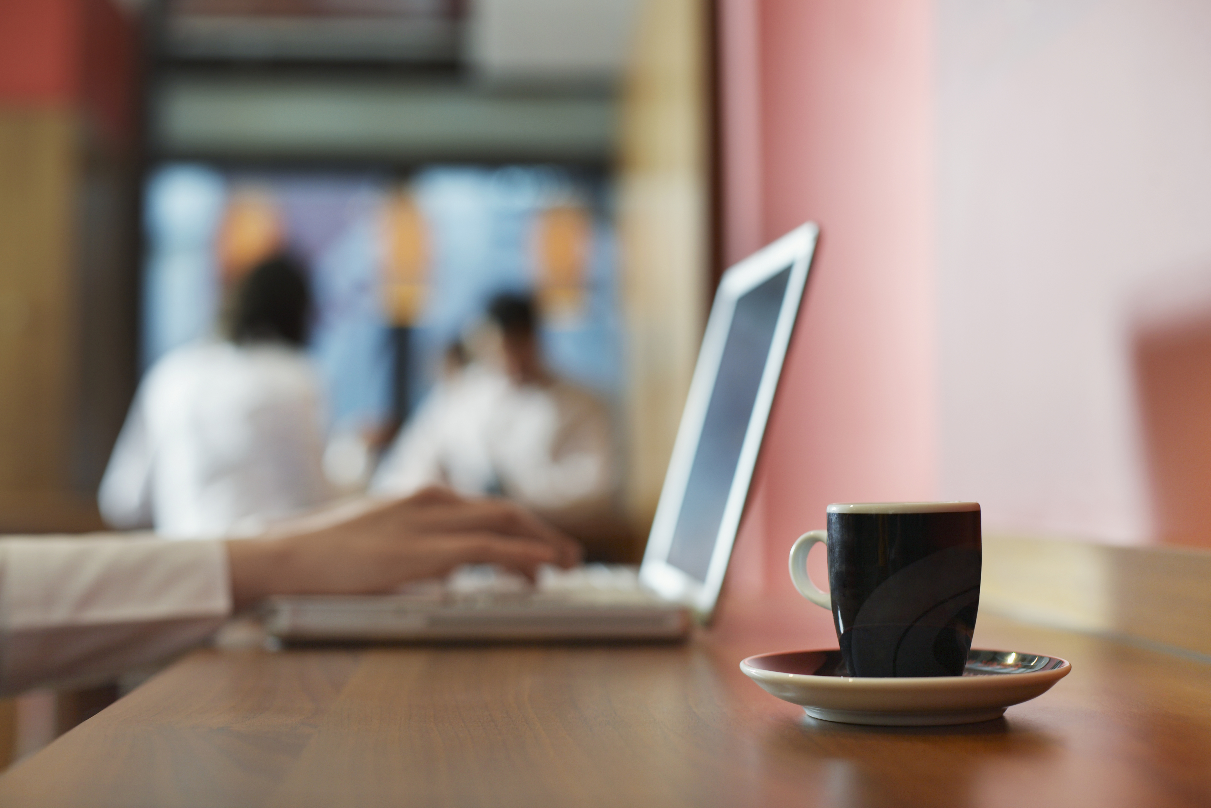 Laptop and Coffee Shop